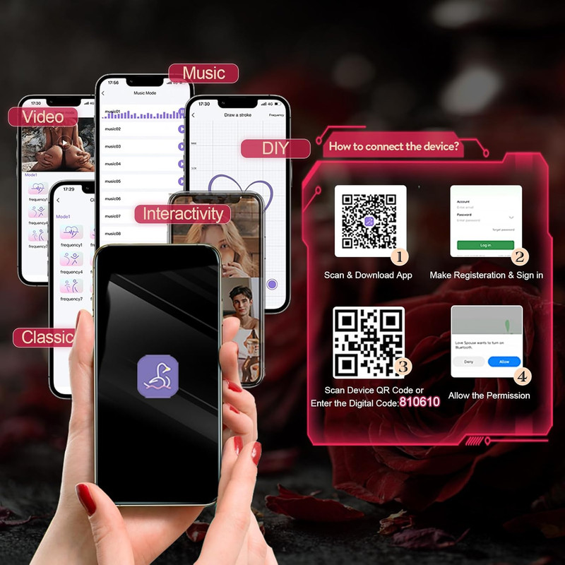 Couples Rose App Remote Control Wearable Vibrator, Couple Women Adult Sex Toys G gallery