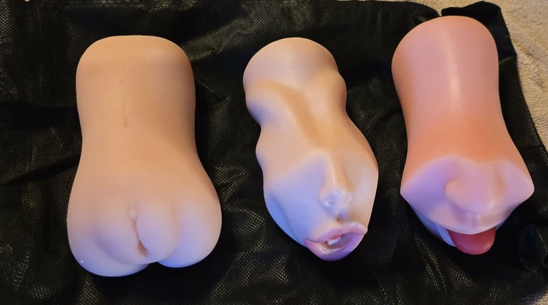 3 PC multi party male masturbator sex toy set oral w tongue vaginal LOT toys NEW