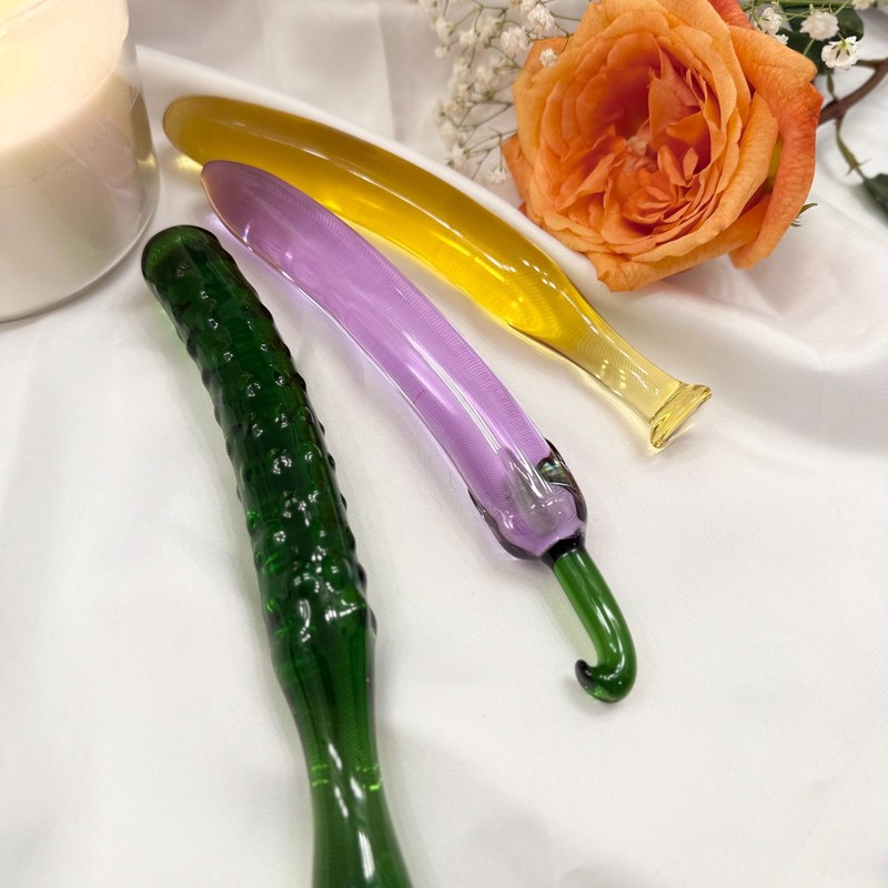 Glass Eggplant Dildo – Purple Artistic Glass Toy gallery