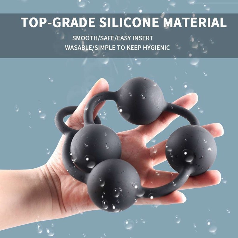 Large Big Silicone Beads Anal Chain Plug Play Pull Ring Ball Men Women Unisex gallery