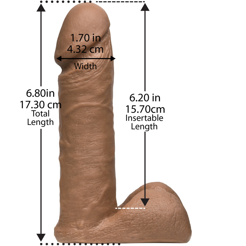 Doc Johnson Vac-U-Lock 6" Ultraskyn Cock Dildo Brown - Realistic Dong w Balls gallery