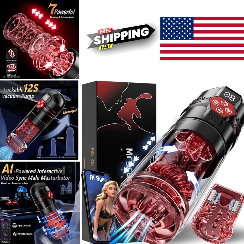 Upgrade AI-Powered Interactive Male Masturbator 7 Thrusting Rotation Suction
