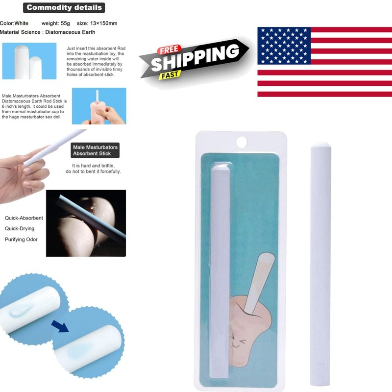 Diatom Mud Absorbent Stick 6 Inch Waterproof Reusable for Male Masturbation Toys