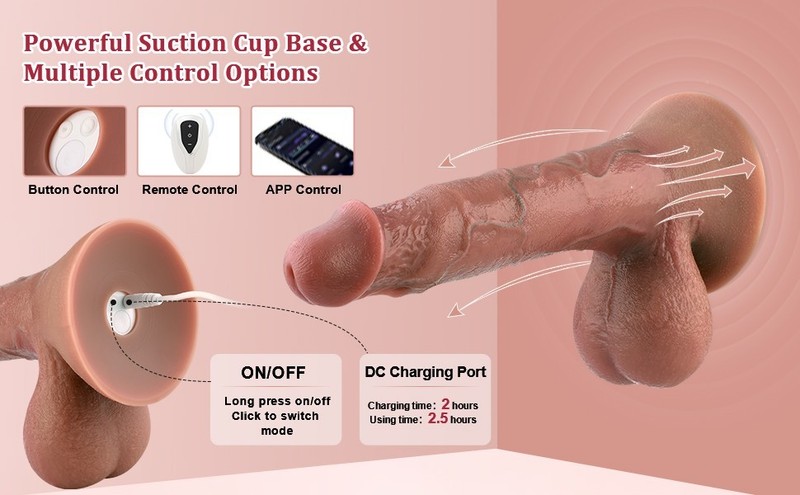 9.4 Inch Wildolo APP Remote Controlled Silicone Realistic Premium Vibrator Dildo gallery