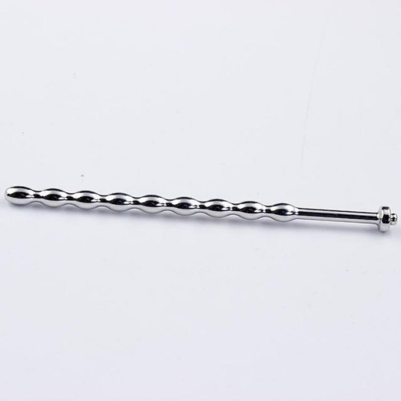 SM Urethral Stretcher Dilator Plug Penis Ball Bead Sounding Long Insert Bondage