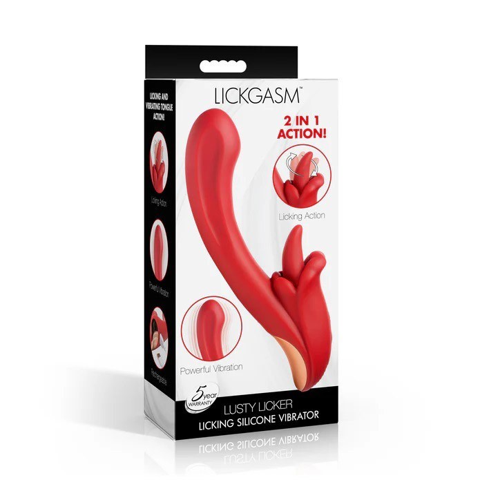 Lickgasm Lusty Licker Licking Silicone Vibrator Red – Clitoral Vaginal Vibrator