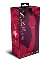 Secret Kisses Rosegasm Dual Ended Rose Bud w/Clitoral Suction & G-Spot Vibe-Red