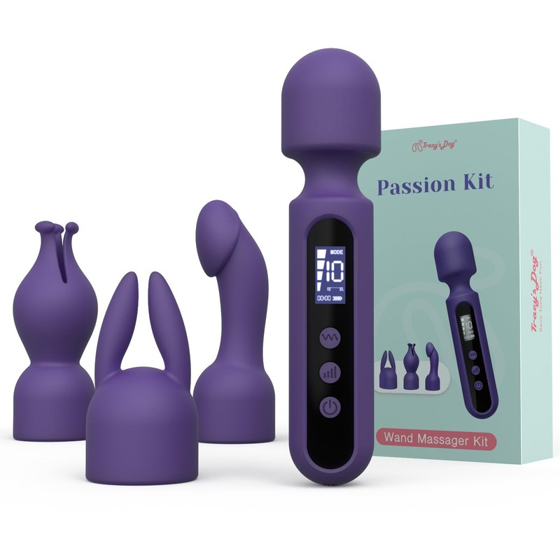 Tracy&rsquo;s Dog Wand Vibrator Kits Couple Adult Sex Toys with 3 Attachments for C…