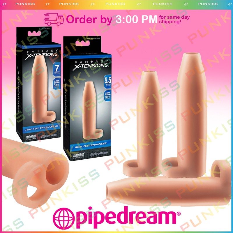 Fantasy X-Tensions Real Feel Enhancer Penis Extender💋Cock Sheath Enlarger Men