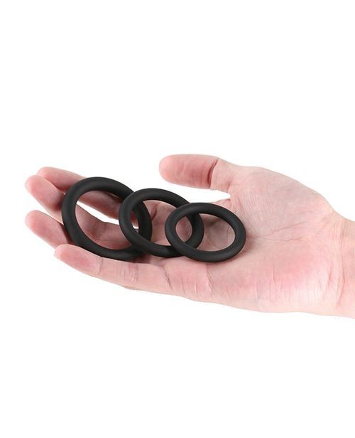NS Novelties Renegade Slim Silicone Cock Rings 3 Pack Black gallery