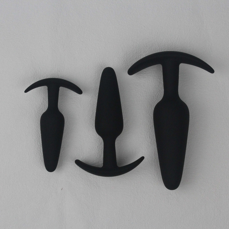3 PCS Black Silicone Anal Butt Plug Set Trainner Expander Kit G-spot SexToys gallery