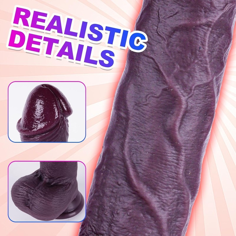 13" Realistic Huge XL Dildo,Extra-Large Dual Density Silicone Thick Dildo with S gallery