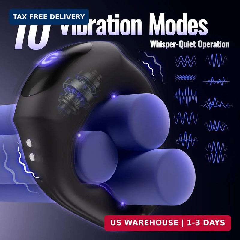 LUXONIA Vibrating Cock Ring Ergonomic Contour, 10 Vibrations Sex Toys for Men Si gallery