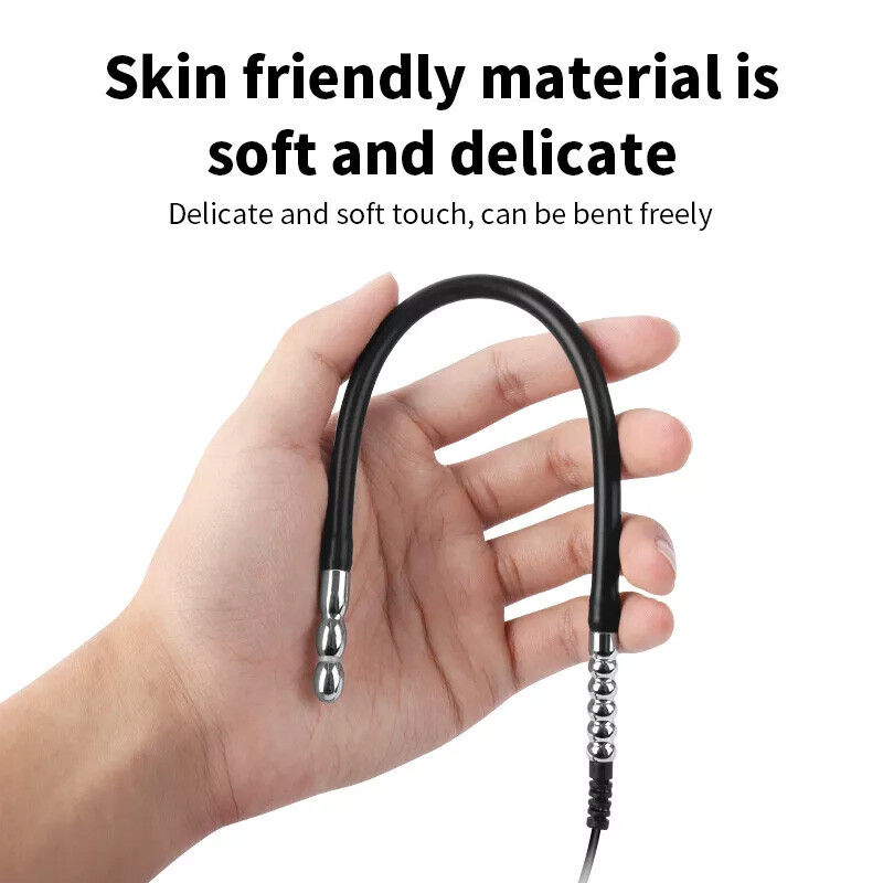 Electric E-stim Silicone Urethral Sounding Stretcher Penis Plug Bead Dilator Set gallery