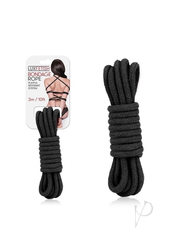 Lux Fetish Bondage Rope 10ft - Black gallery