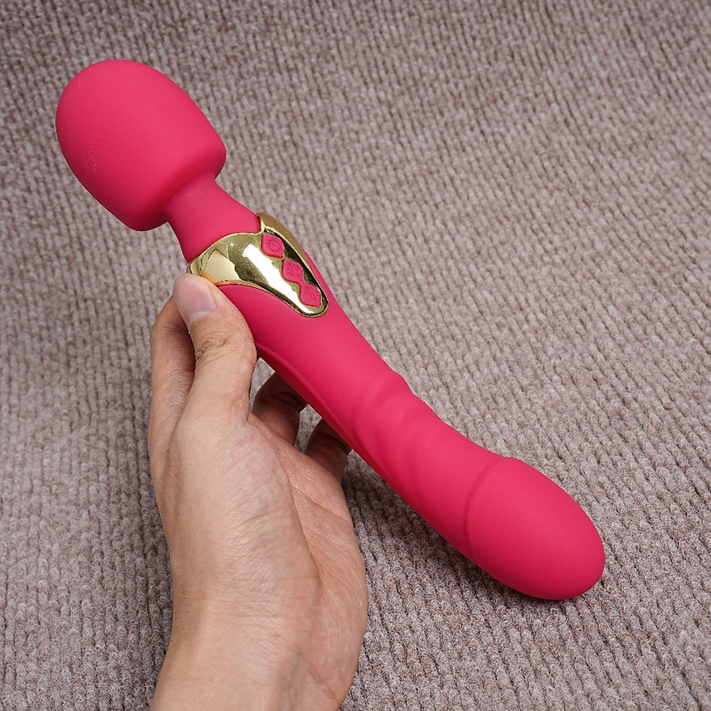 Dual Vibrator Dildo Massager Wand Clitor G-spot Sex Toys for Women Rechargeable