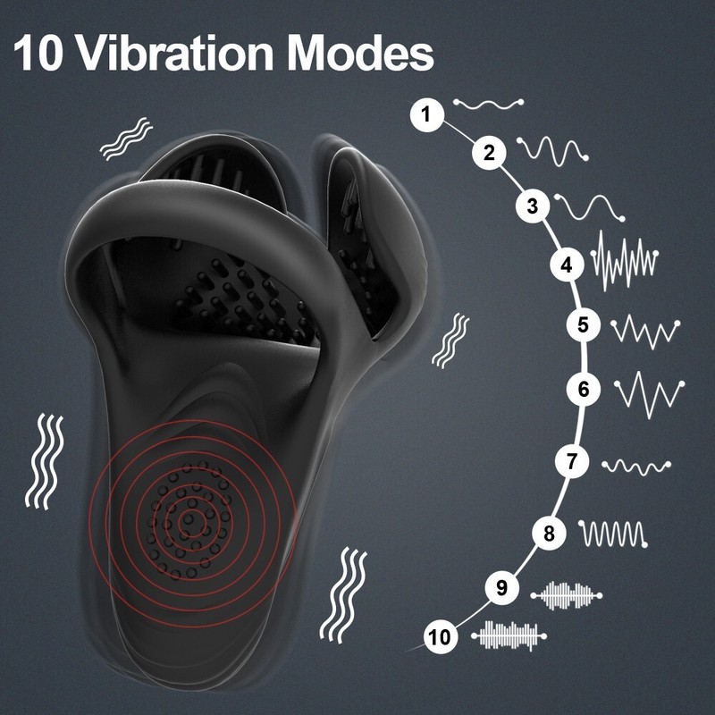 Vibrating Cock Ring Adjustable Penis Ring Silicone Rechargeable Sex Toys for Men gallery