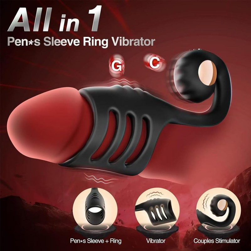 Vibrating Silicone Ring Massager Set for Couples 6 Piece Rechargeable Kit gallery