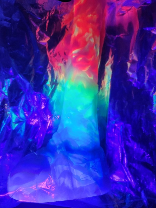 NEW Bad Dragon VECTOR Fantasy SMALL UV GLOW Silicone Dildo GOLD AURORA Rare gallery
