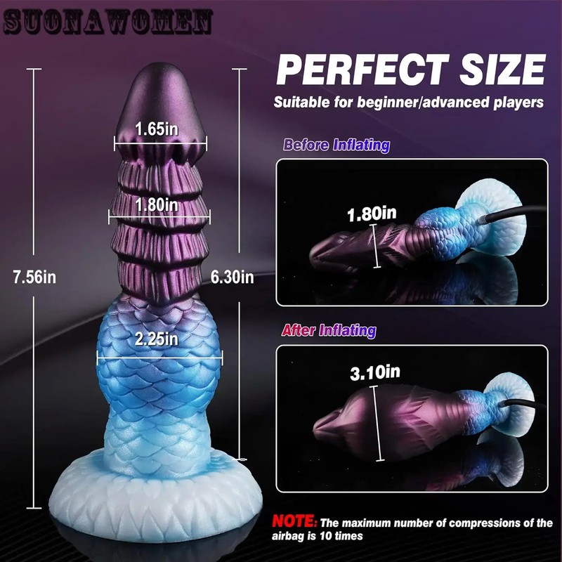 Colorful Squirting Inflatable Anal Plug Dildo Big Penis Adult Sex Toys for Women gallery