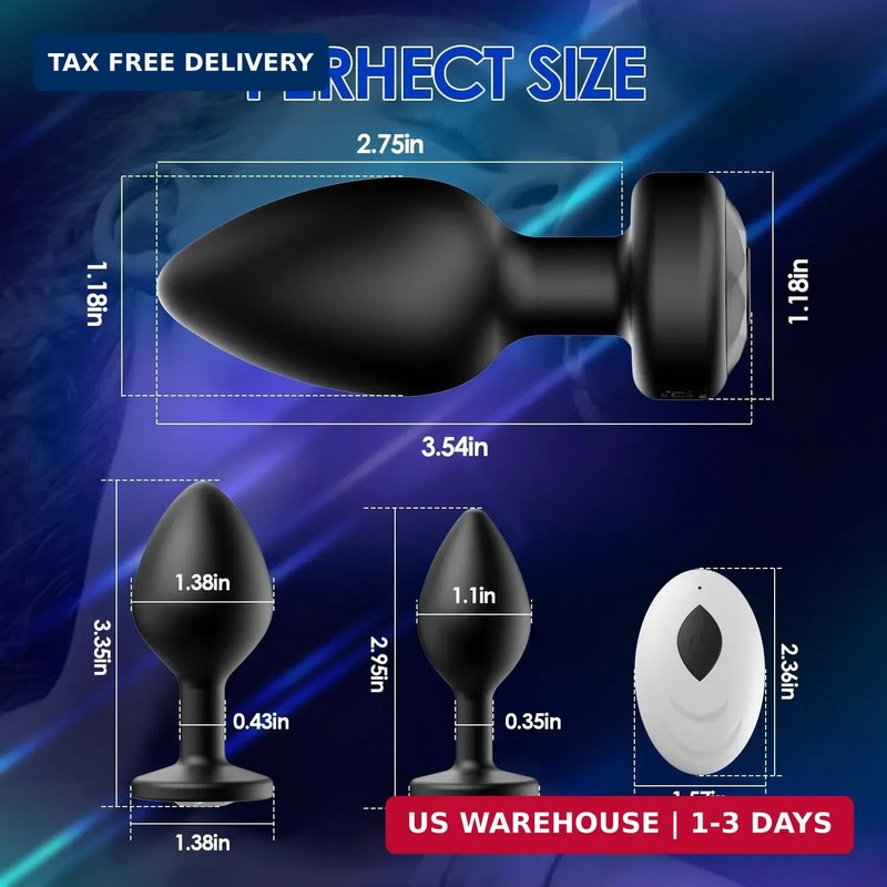oreyurt Anal Plug Sex Toys Vibrator - Silicone Butt Plugs Training Kit with Remo gallery