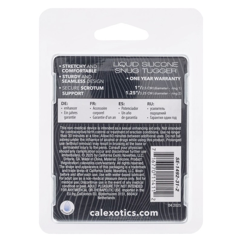 CalExotics Alpha Liquid Silicone Snug Tugger Cock Ring Black gallery