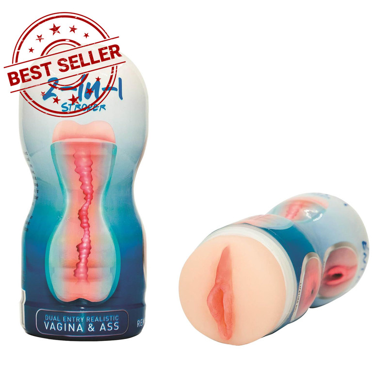 Adam & Eve 2 in 1 Stroker Realistic Vagina & Ass Male Masturbator White
