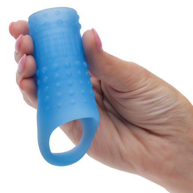 CalExotics Basic Essentials Liquid Silicone Penis Sleeve Pleasure Enhancer Blue