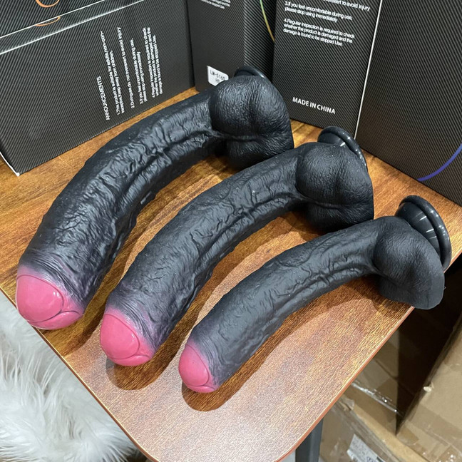 3 Sizes Silicone Realistic Black Dildo Vagina Anal Massager Women Men Sex Toys gallery