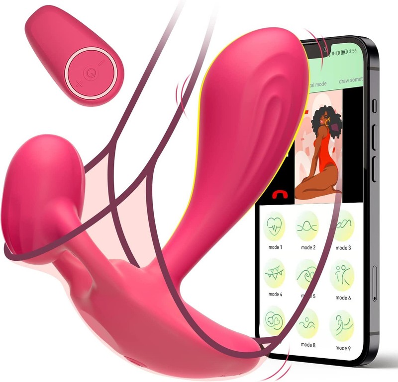 Wearable Clit Vibrator G-Spot Massager Dildo App＆Remote Control Sex Toys Women