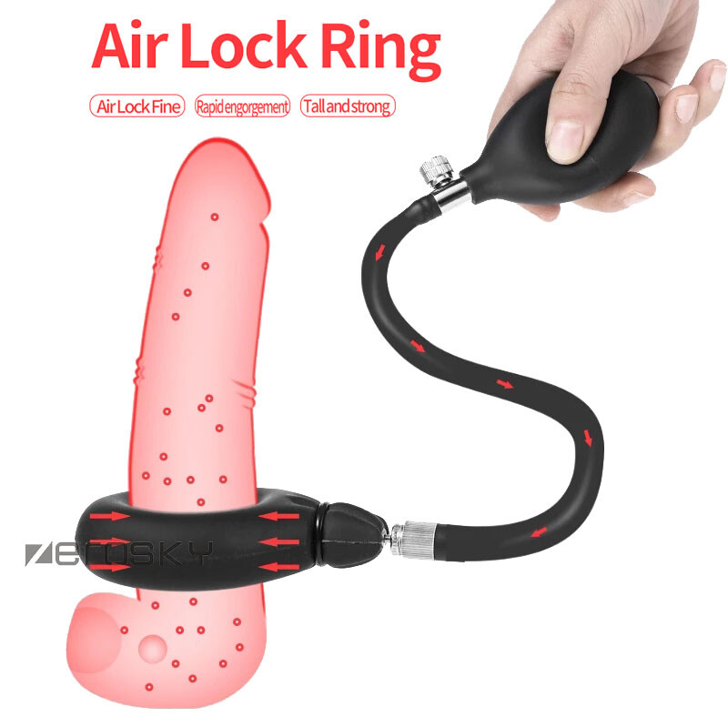 Inflatable Donut Cock Ring Strong Stay Harder Penis Rings ED Solution for Male