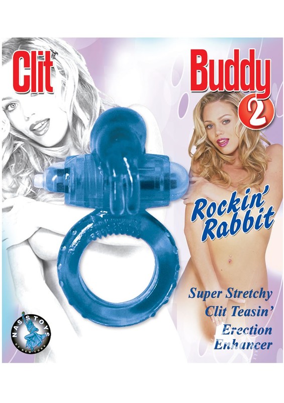 Clit Buddy 2 Rockin Rabbit Vibrating Cock Ring – Blue