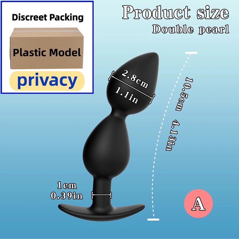 Built-in Metal Weighted Balls Beads Silicone Anal Beads Dilator ButtPlug Sex Toy