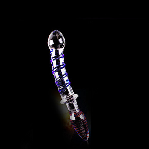 Candy Glass Dildo G-Spot Anal Butt Plug Massager Wand Masturbator Women Sex Toy gallery