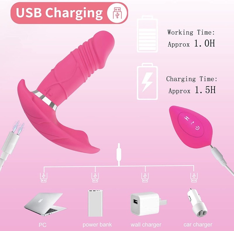 Remote control wearable panty vibrator multi speed usb thrusting dual motors gallery