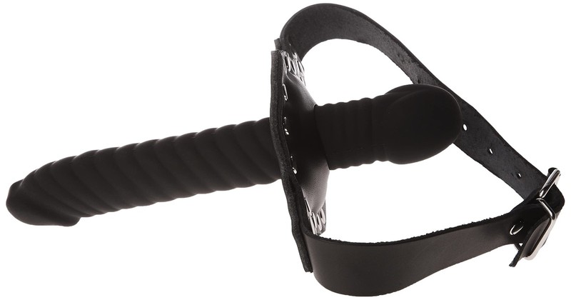 Strict Leather Ride Me Mouth Gag with Dildo, Black (AC735) gallery