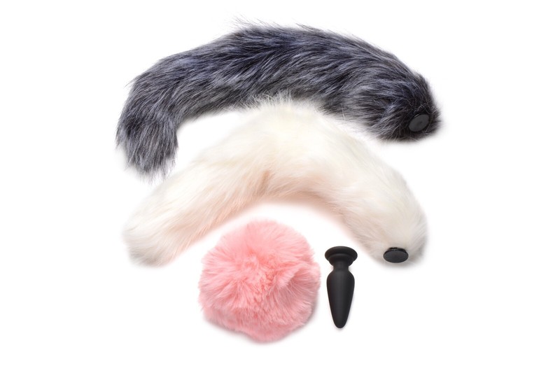 Tailz Silicone Anal Plug and 3 Tails Set