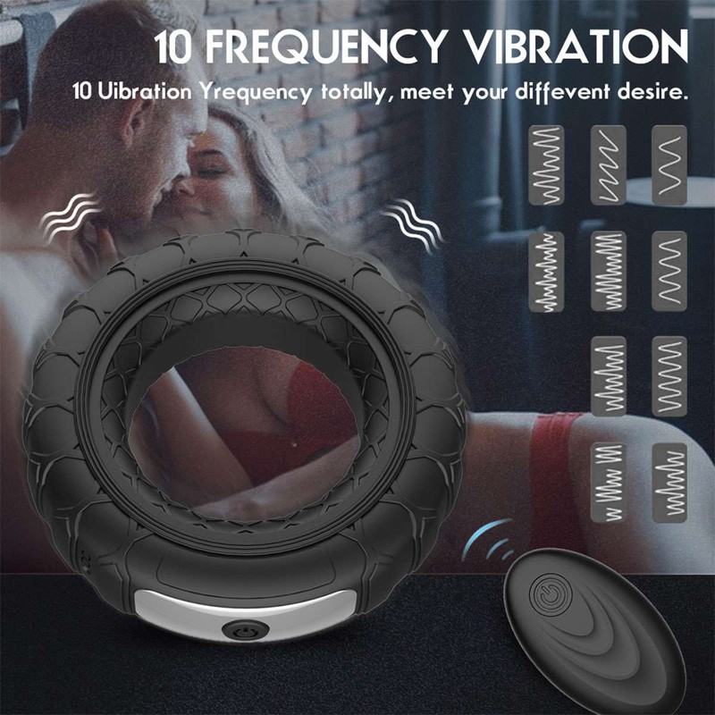 Remote Control Vibrating Penis Cock Ring Rechargeable Clit Stimulator Sex Men