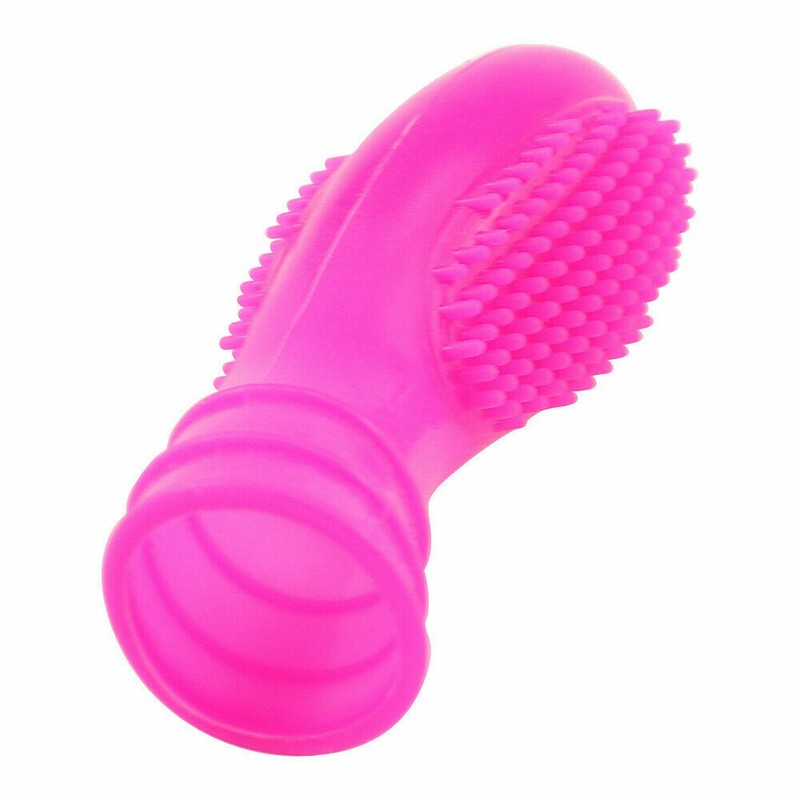 Finger Massager G-Spot Sleeve - Pink Silicone Clitoral Stimulator Soft clit gallery