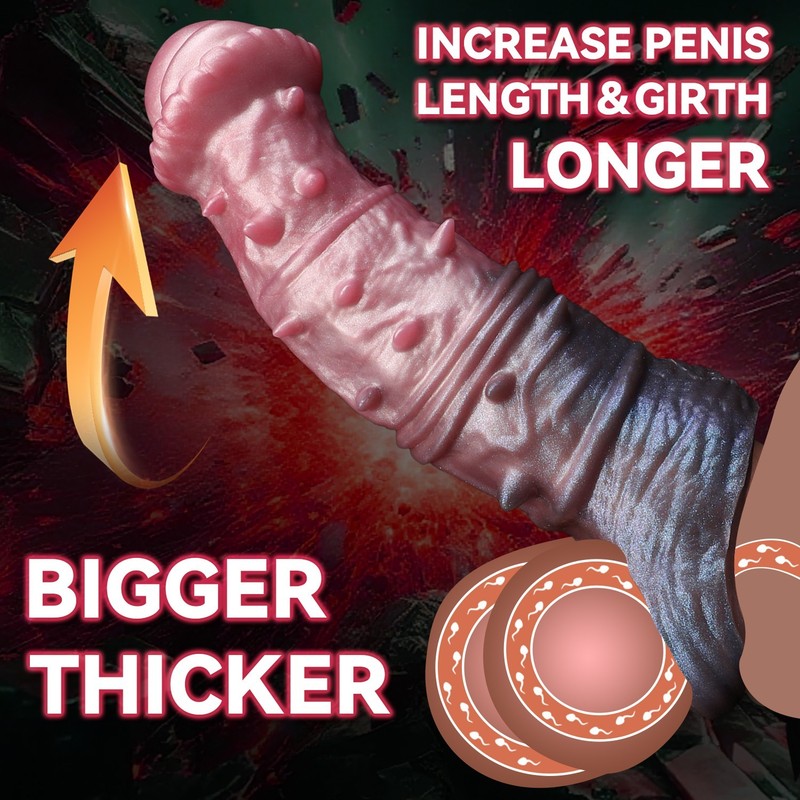 Penis Enlarger Sheath Male Penis Sleeve Girth Reusable Condoms Extender Enhancer