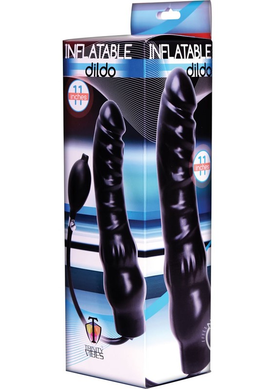 Trinity Men Inflatable 11in Dildo – Black