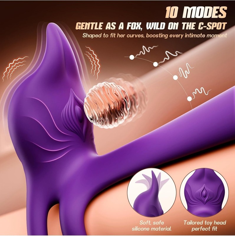 Vibrating Cock Ring Couples Sex Toys - MOOLIGIRL Dual Penis Ring Vibrator with F gallery