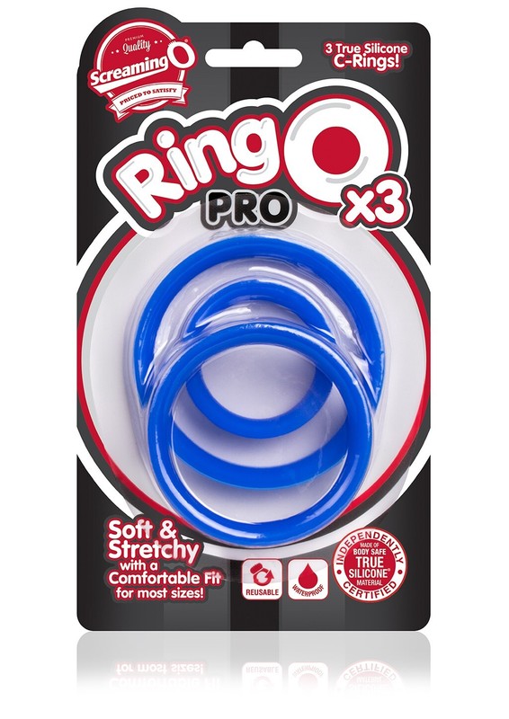 Screaming O Ringo Pro X3 Cock Ring Set Blue gallery