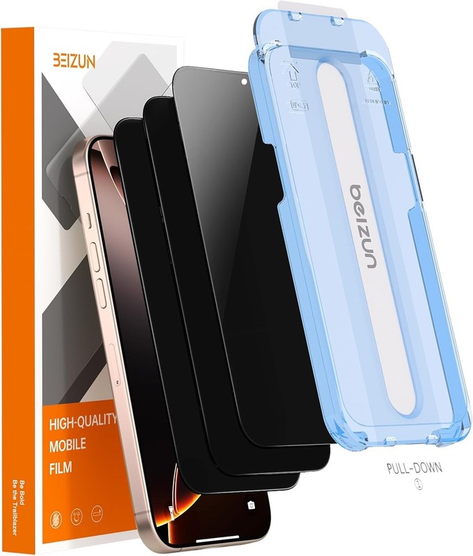 Auto Align Kit Privacy Screen Protector for iPhone 15 Plus 16 Plus Easy Install gallery