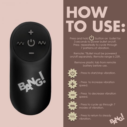 Remote Control 28X Vibrating Penis Ring w Bullet Black USB Rechargeable Vibe New gallery