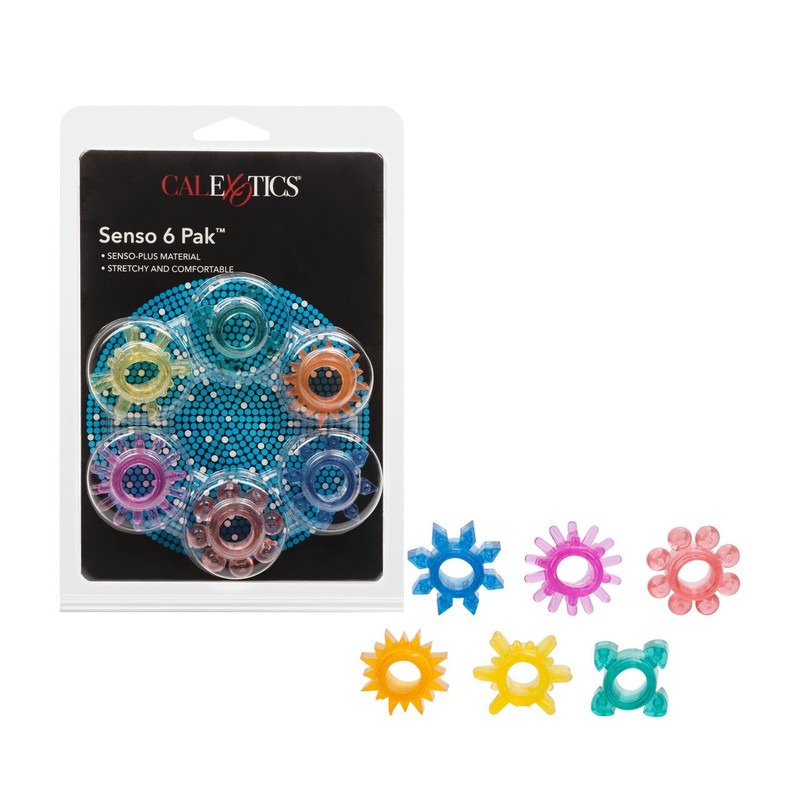 California Exotic Novelties Calexotics Senso 6 Pak Cock Rings, New