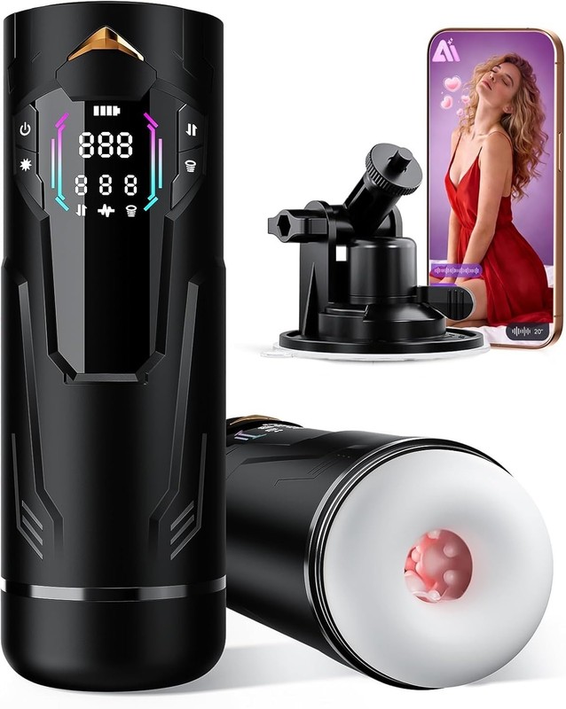 Male Masturbator Pocket Pussy Adult Sex Toys with 8 Sucking Thrusting Vibrating