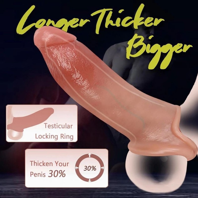 Male Cock Girth Enlarger Enhancer Penis Extension Extender Sheath Sleeve Men SM