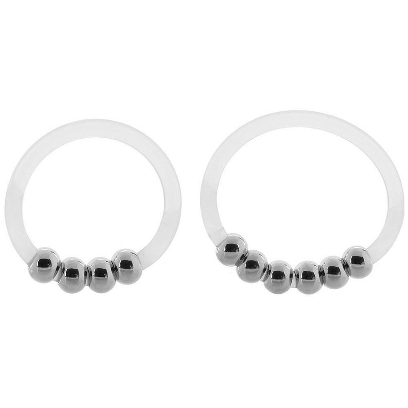 Stretchy Silicone Enhancement Penis Ring Set for Men Stimulating Beads C-ring gallery