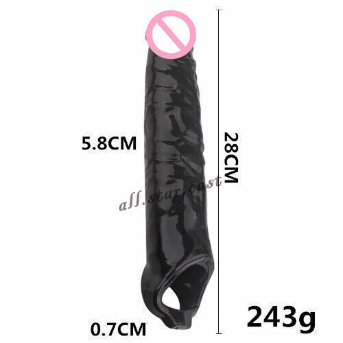 Penis Big Sleeve Reusable Silicone Condom Penile Stretcher Delay Enlarge gallery